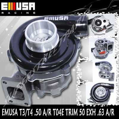 BLACK EMUSA T3/T4 Hybrid Turbo Charger .50 A/R Compressor .63 A/R Turbine Wheel