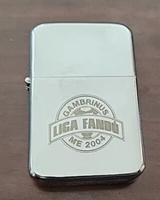 Tri-Star Flip Top Cigarette  Lighter W Gambrinus Liga Fandu Beer Me 2004
