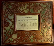 PERPETUAL CALENDAR TIFFANY STUDIOS #941, & #940 GRAPEVINE INSERTS 3 3/8”X2 1/4”