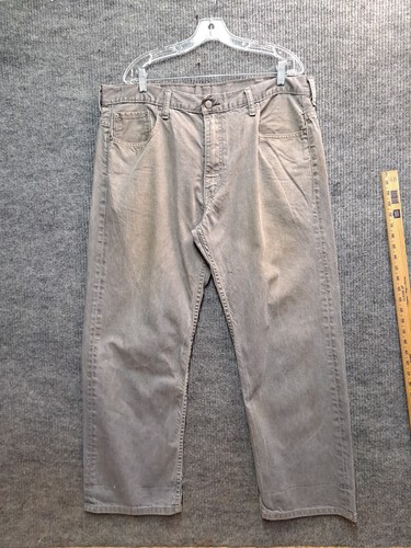 Levis Jeans Mens 40x32 Black Denim Pants 569 Relaxed Red Tab Rodeo Work Faded