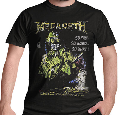 Official Megadeth T Shirt So Far So Good So What Explosion Black