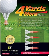 4 Yards More Golf Tees - Robot Tested Distance - Red 1.75" - Plastic Golf Tees
