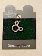 WDW Mickey Mouse Pendant 925 Sterling Silver Charm Simulated CZ Diamond Petite