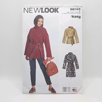 Simplicity New Look 6742 Misses Easy Coat Jacket Sewing Pattern Size XS-XL Uncut