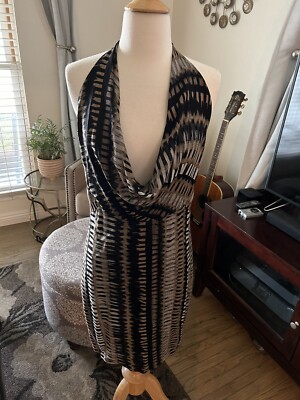 Eva Franco multicolor striped cowl neck halter dress open back size 4 | eBay Eva Franco multicolor striped cowl neck halter dress open back size 4 | eBay
