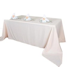 BLUSH Polyester 90x156" Rectangle TABLECLOTHS Wedding Party Home Linens SALE