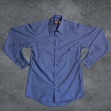 Red Kap Men's Long Sleeve Work Mini-Plaid Uniform Shirt SP74GB3 Size Small