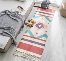 New runner with tassel long Area rug carpet area bathroom mat gift 2x5ft 2x 6ft