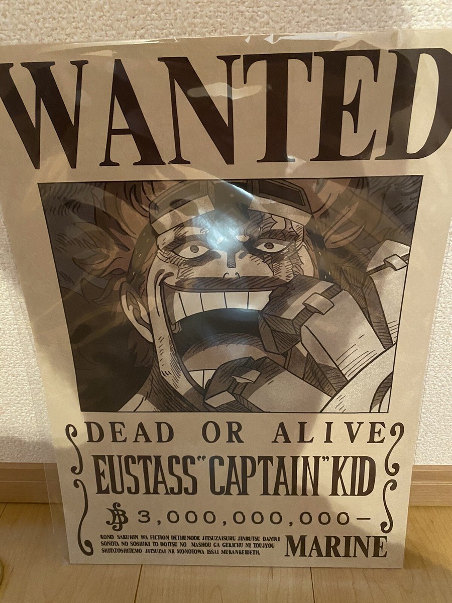 ONE PIECE WANTED POSTER Eustace Captain Kid OFFICIAL