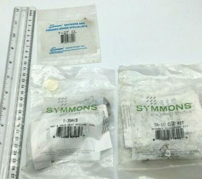 Symmons Lot of 3 Diverter Retainer Clip T-27CL, Ext Kit TA-10, Removl Tool 35A/B
