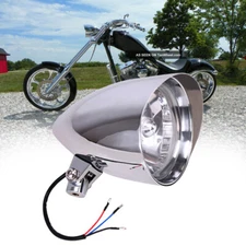 Motorcycle Bullet Tri-Bar 5-3/4" Headlight For Harley Sportster Bobber Chopper