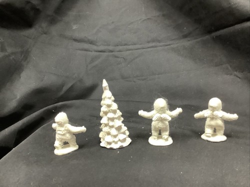 Snowbabies Miniatures "Frosty Frolic" Set of 4, 76139, Handpainted Pewter - Picture 3 of 11