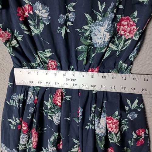 Banana Republic Dress Women's Small Petite Navy Floral Fit & Flare Cottage Core - Picture 11 of 14