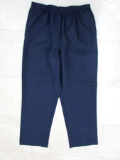 Alfred Dunner Womens Elastic Waist Pants Size 12 Navy Blue Polyester