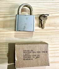 Chicago Lock Company Lock W 2 Keys & Box # GS00S-82114 Type EF