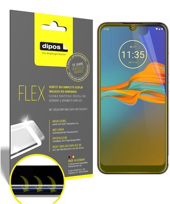 3x Motorola Moto E6 Plus Schutzfolie Folie, 100% Displayabdeckung, dipos Flex