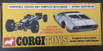 CORGI TOYS No271 GHIA 5000 MANGUSTA with DE TOMASO CHASSIS | UK