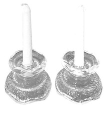 Glass Thick Textures Clear Candle Holders /candlesticks & Ice Bream Bowls 2.5" T