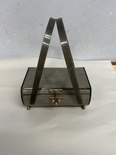 Original Vintage 1950s Miami Florida Handbags Lucite Box Purse Gray