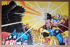 Thor Captain America Hawkeye Avengers Midgard Marvel Comics Poster by John Romit