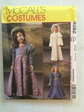 UNCUT McCalls 4082 Pattern Renaissance Dress Costume Flower Girl Child 6 7 8