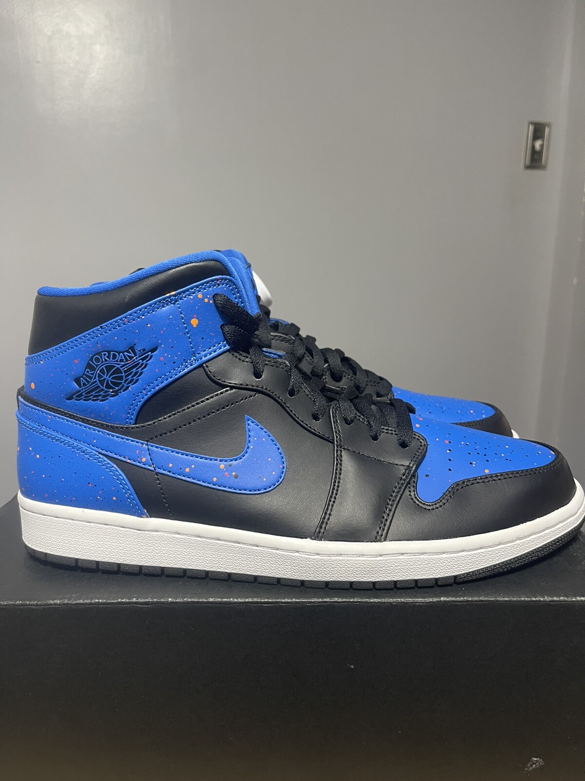 Jordan 1 Mid Royal Paint Splatter Size 11.5 | eBay