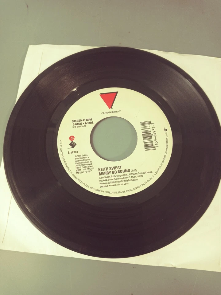 45 RPM Record Keith Sweat Merry Go Round Elektra Records - Image 2 of 3