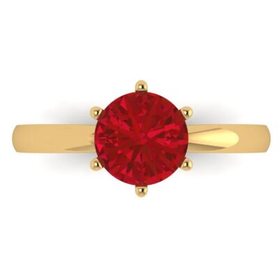 1.5 cttw Pink Tourmaline Solitaire Engagement Ring for Women - 14K Yellow Gold