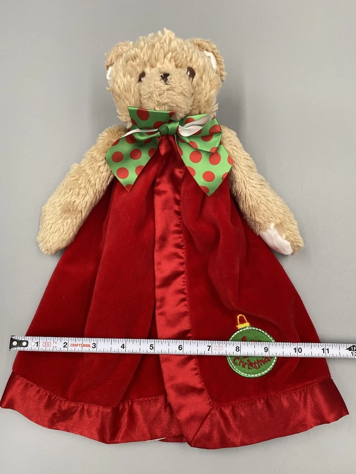 Bearington Baby Collection 1ª Navidad Oso Lovey Manta de Seguridad Roja Foto 3 de 4