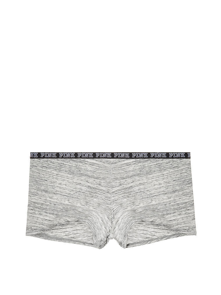 Victoria's Secret PINK Logo Boyshort Shortie Panty Heather White Tiger