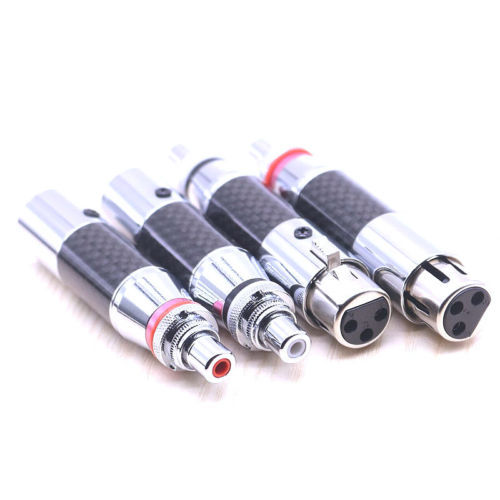 XLR Male to RCA Female Socket Adapter silver plated Balanced Cable Plug - Picture 3 of 7