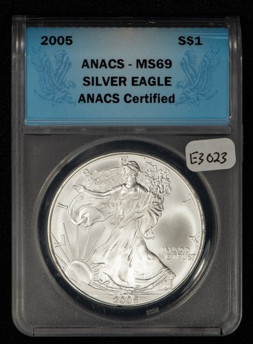 2005 1 oz American Silver Eagle - ANACS MS 69 - SKU-E3023
