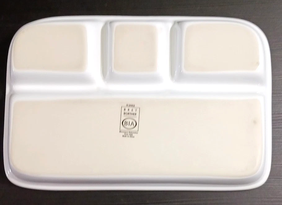 BRET BORTNER Crate & Barrel White Ceramic TV Dinner Tray New with Tags - Image 3 of 4