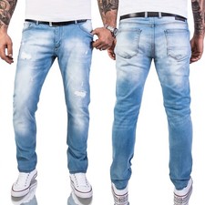 Rock Creek Herren Designer Jeans Slim Fit Hose Destroyed Look Denim W29-W40 M48