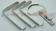 OR Grade McIVOR Mouth Gag Set With Blades #1 - 2 - 3 Dental ENT Instruments 