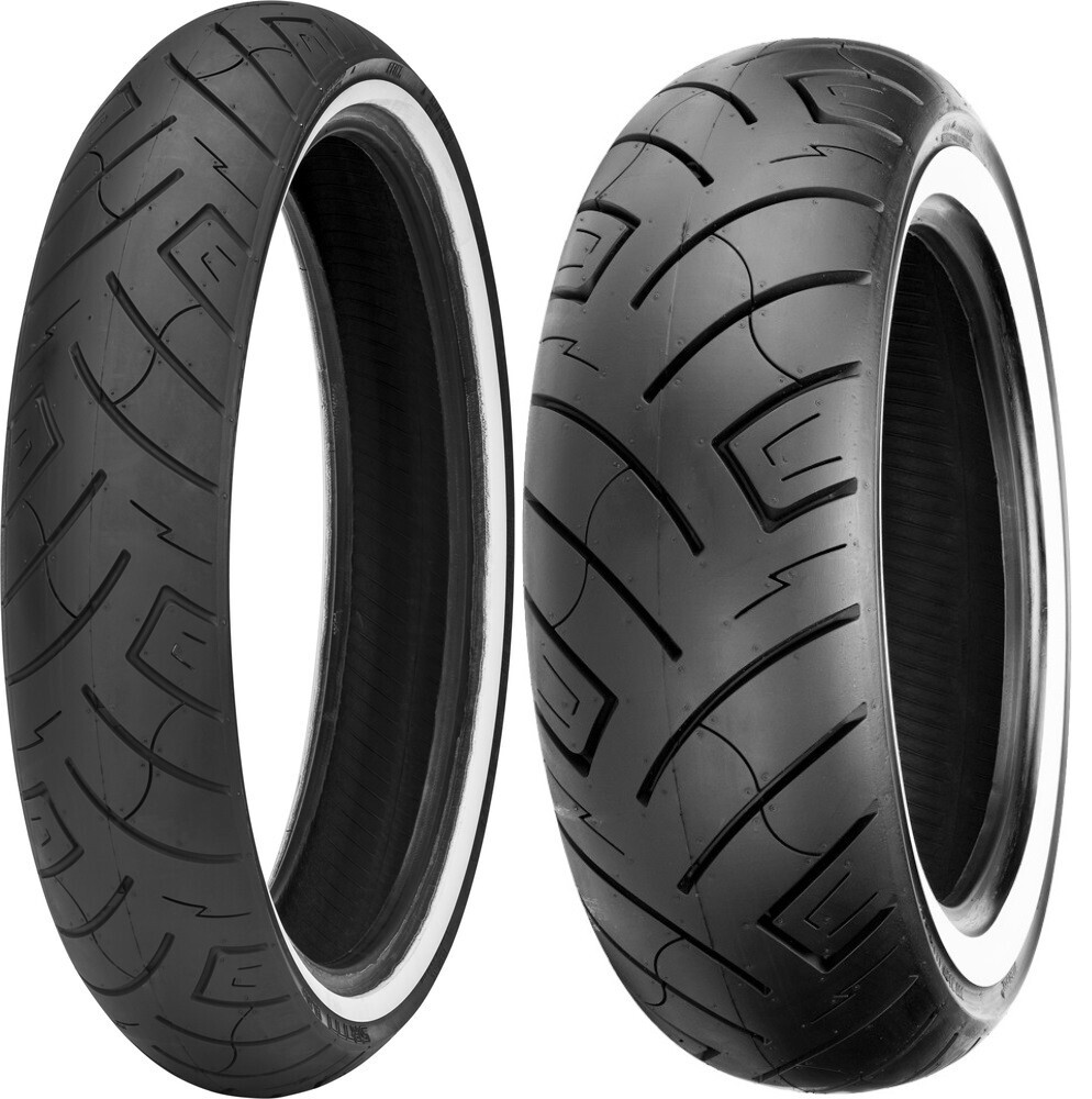 SHINKO 777 WHITE 130/60-19 + 180/65-16 TIRE SET HARLEY ROAD GLIDE