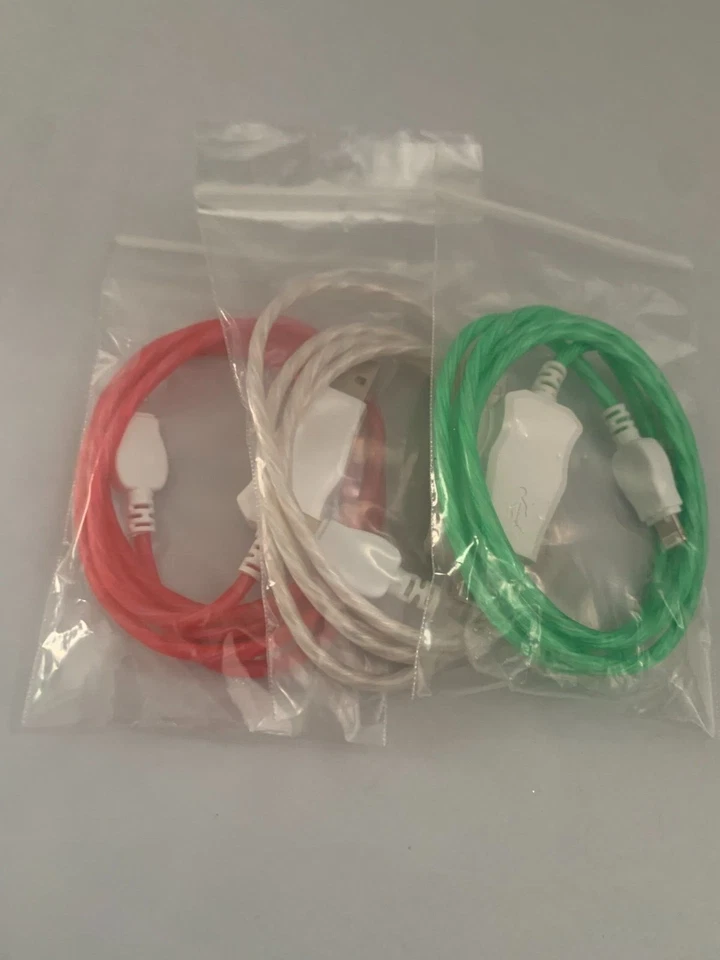 Cable cargador USB visible intermitente que fluye con luz LED cable de carga para iPhone Foto 4 de 4