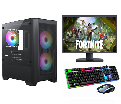 Fast Gaming PC Computer Bundle Monitor i5 Quad Core 8GB 1TB Win 10 