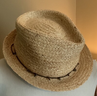 Tommy Bahama Natural Straw Fedora Tommy Bahama Woven Straw Fedora with TB Marlin Pin  main image 3