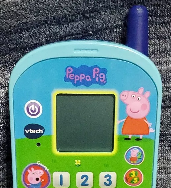 VTech Peppa Pig Let s Chat Learning Phone Blue Kids Toy eBay