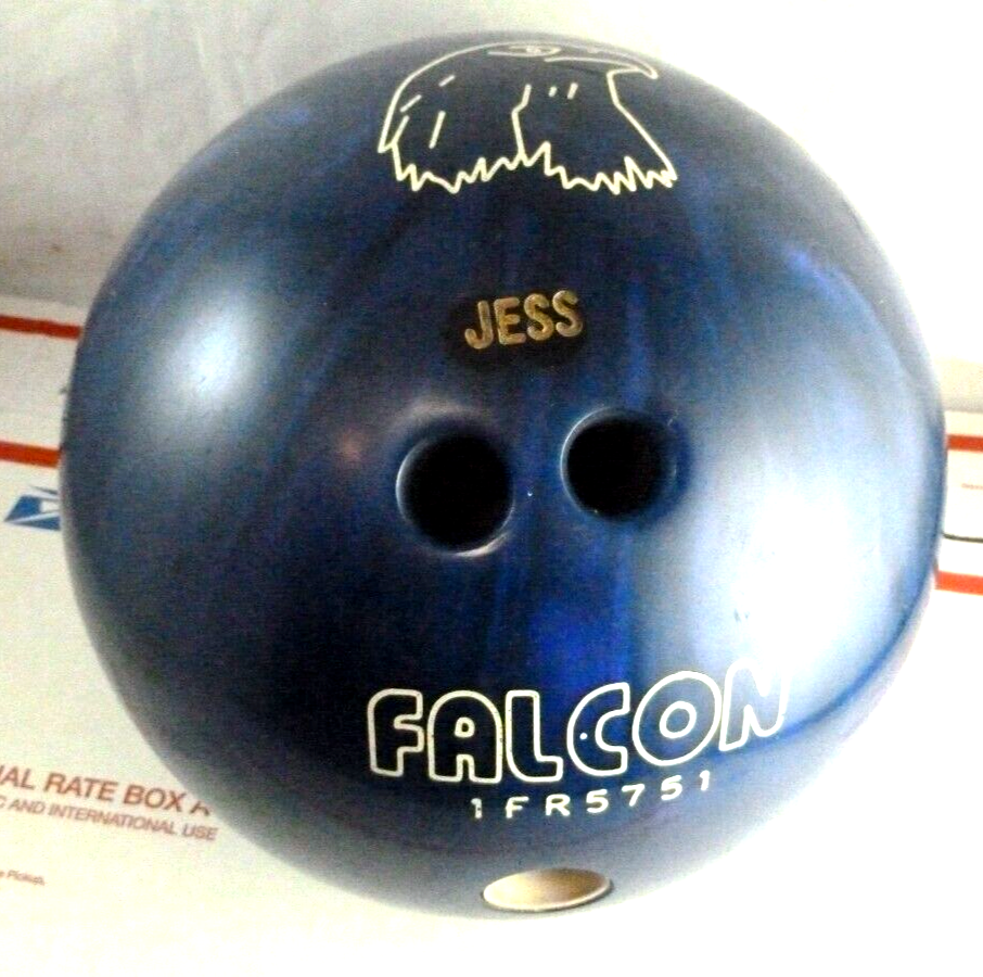 Vintage FALCON 12lbs Blue Pearl Bowling Ball Drilled 12 lbs
