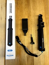 Telesin Extendable 35.4" Selfie Stick Pole Monopod with Tripod for Phone / GoPro