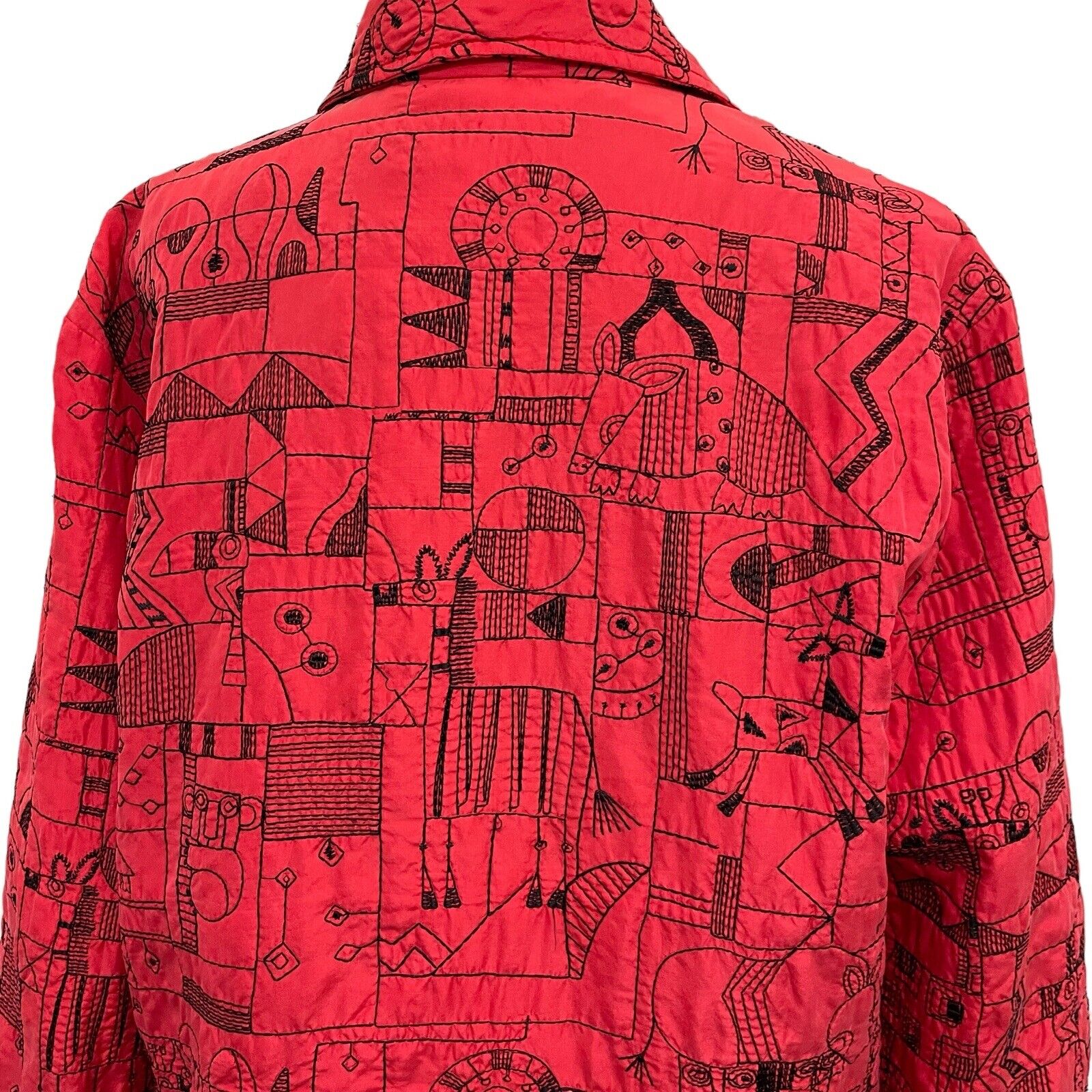 Chicos 100% Silk Geometric Embroidered Animal Jac… - image 8