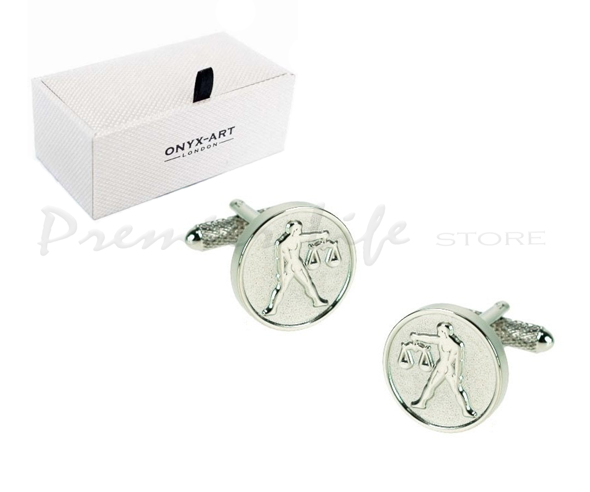 Libra Cufflinks Zodiac Star Sign Cuff Links Onyx-Art CK724