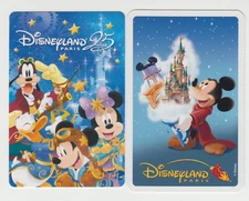 Playing Swap Cards  GENUINE 2 single DISNEY PARIS DISNEYLAND MICKEY And  MINNIE