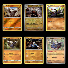 6x Drilbur Lot Excadrill 118.0 Sun Moon Unified Minds Pokemon Cards Collection