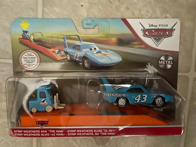 2021 DISNEY PIXAR CARS THE KING & JEFF GORVETTE LAUNCHER LOT OF 2