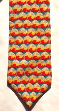 COCKTAIL COLLECTION PINA COLADA Tie Mens Silk  58 x 3.5 As Seen Under Microscope