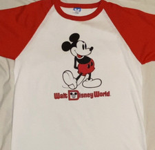 Vtg WALT DISNEYLAND BASEBALL STYLE T SHIRT Ringer USA Disney MICKEY MOUSE Mens
