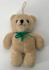 Vintage Ben Rickert Teddy Bear Plush Christmas Ornament Stuffed Animal 6.5"